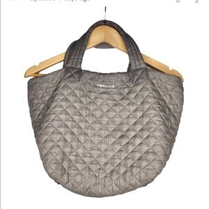 MZ Wallace Medium Metro Tote Quilted Nylon Gray